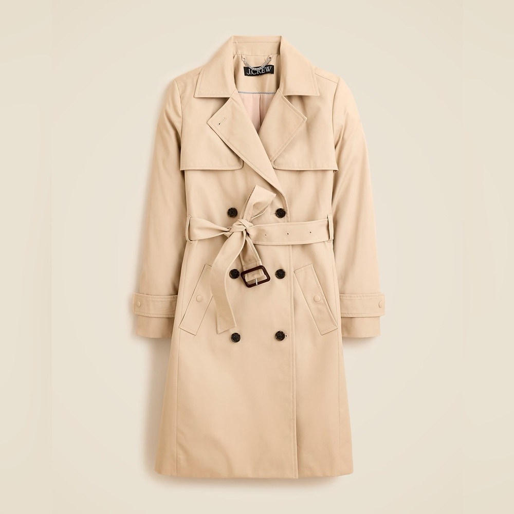 J.Crew New Icon Trench Coat Size 4 | Vintage Khaki | Classic Belted Raincoat